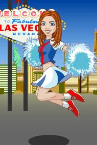 Kim's Yahoo Avatar as a Cheerleader in Vegas.